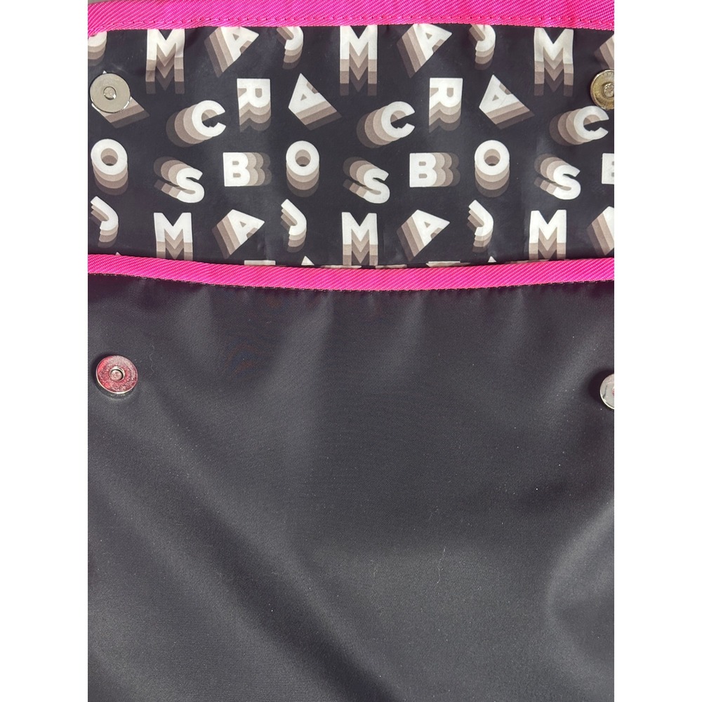 MARC JACOBS Black Nylon Neon Pink Trim Large North South Tote Bag Handbag - Picture 6 of 8
